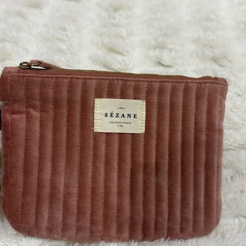 Sezane Corduroy Pink Velvet Women's Toiletry Bag